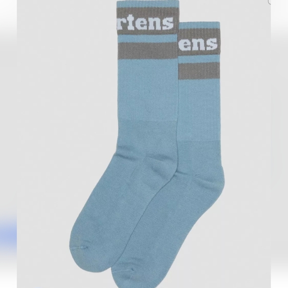 NWT Men's Dr. Martens Athletic Logo Blue and Gray Casual Socks - Picture 2 of 5